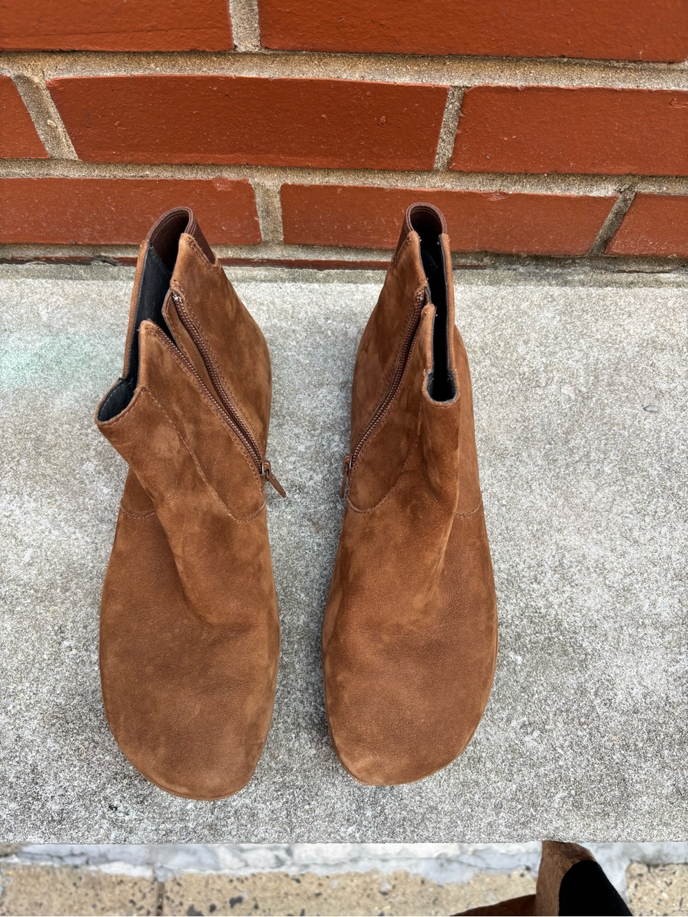 Camper Girl Brown Suede Zip Ankle Boots